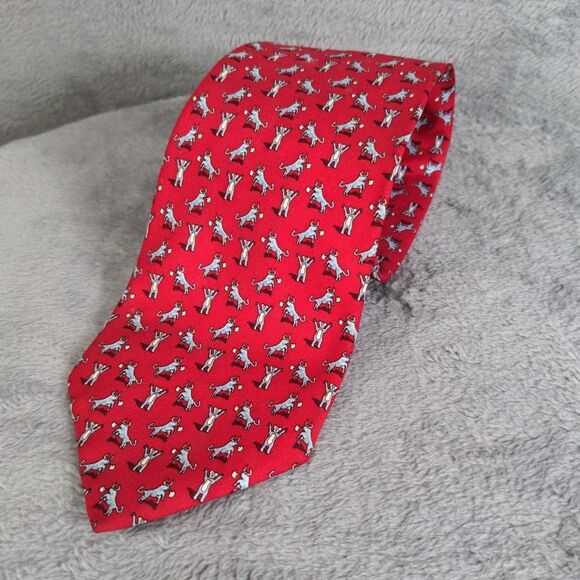 Vineyard Vines Other - Vineyard Vines 100% Silk Tie Red Men's Bull & Bear Stock Market Marthas Vineyard
